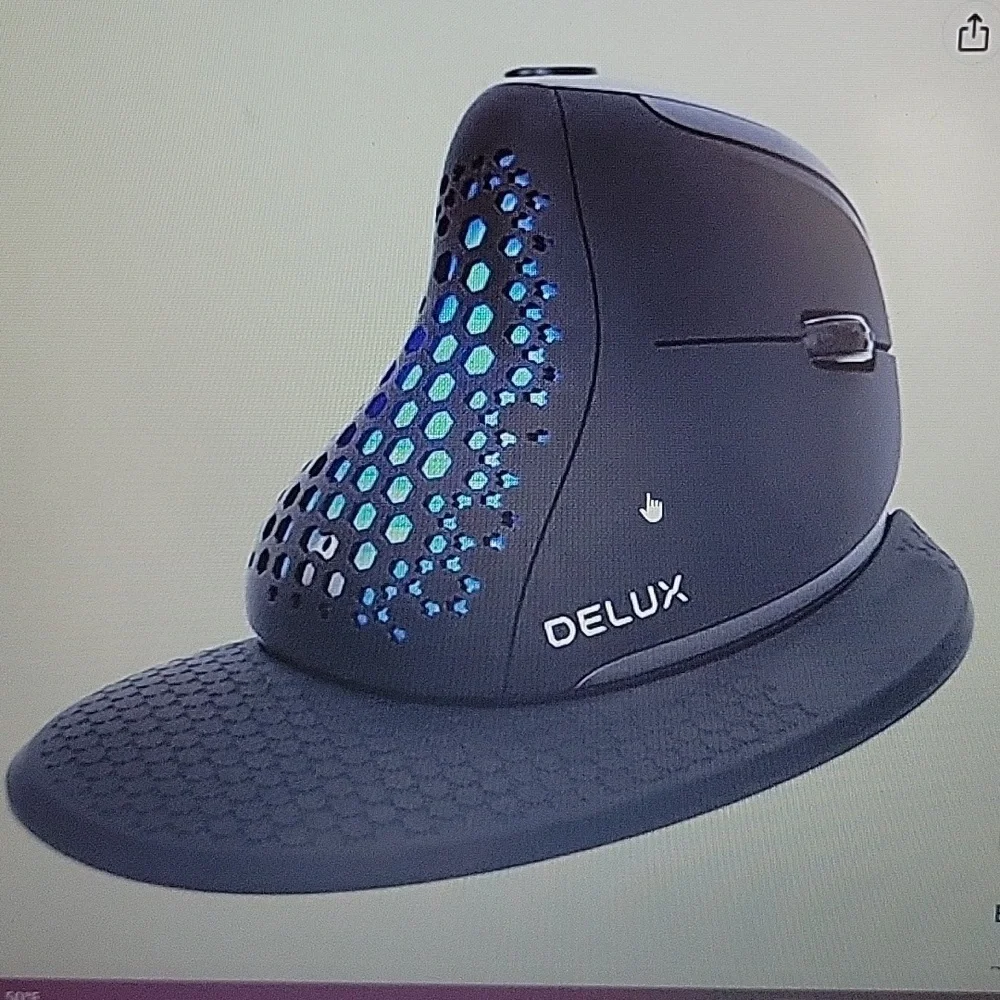 Delux Seeker wireless ergonomic vertical mouse OLED screen BT USB receiver NEW…